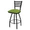 Holland Bar Stool Co 30" Swivel Bar Stool, Black Wrinkle, Canter Green Seat X410 - alternate 1